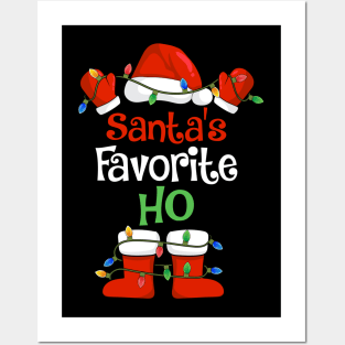 Santa's Favorite Ho Funny Christmas Pajamas Posters and Art
